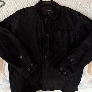 Quince Men's Dark Suede Shirt Jacket